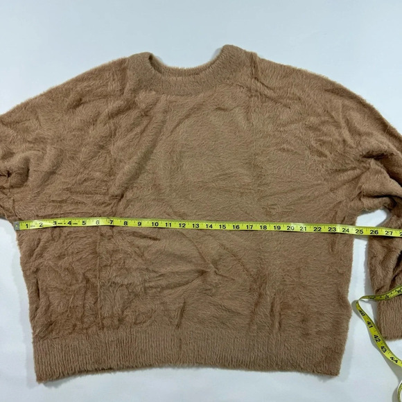 NWOT Aerie Flurry Crewneck Sweater Size Large Cappuccino - Picture 8 of 9